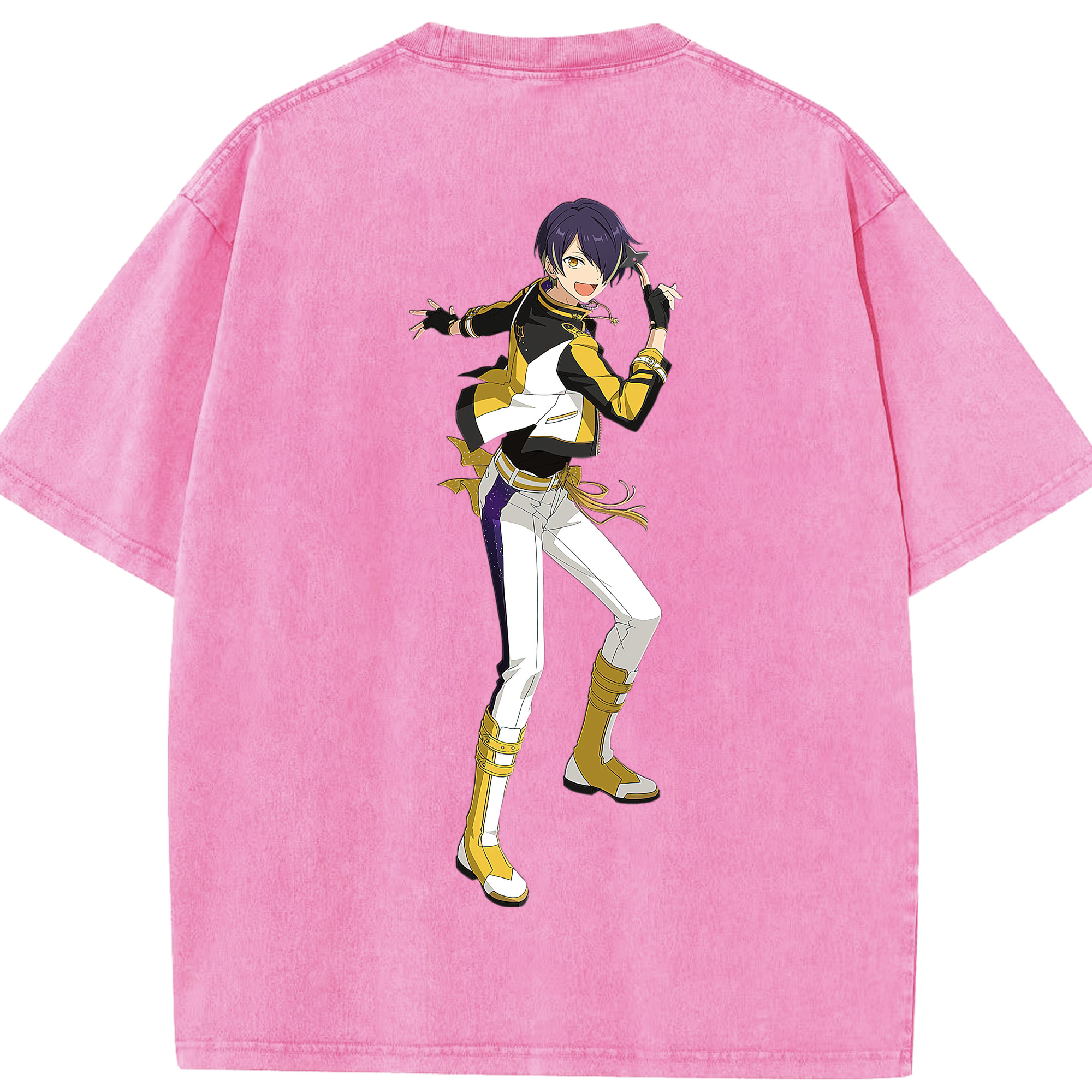 （画像用） あんさんぶるスターズ! Ensemble Stars 綿100% ヴィンテージ風 半袖Tシャツ（背面プリント）